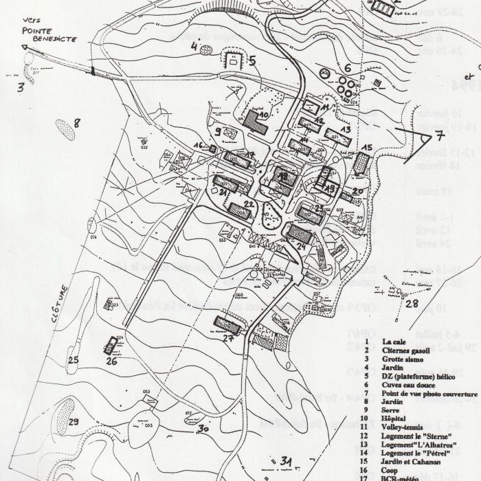 Plan de la base en 1994 :